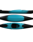 Cambridge Kayaks Adventure 350 sit in kayak in blue black fade, lightweight touring kayak for fitness paddling, river trips and sea kayaking with ergonomic cockpit