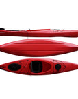 Cambridge Kayaks Adventure 350 sit in kayak in solid red, lightweight touring kayak ideal for coastal trips, day touring, and family leisure use with stable design