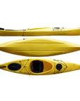 Cambridge Kayaks Adventure 350 sit in kayak in bright yellow, lightweight and stable kayak for beginners, leisure paddling, and touring rivers, lakes and sea