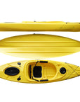 Cambridge Kayaks Herring single sit inside kayak in bright yellow, lightweight leisure kayak for beginners and anglers with storage and comfort seating