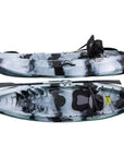 Cambridge Kayaks Neptune single sit on top kayak in black and white colour, angled side view for fishing, touring and recreational paddling