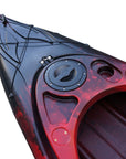 Side profile of the Cambridge Kayaks single sit inside leisure fishing kayak in red black camo, perfect for adventure paddling and day touring.