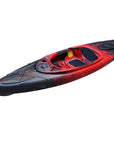 Cambridge Kayaks single sit inside leisure fishing kayak in red black fade, front angled view with striking two-tone fade and ergonomic seating area.