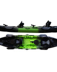 Cambridge Kayaks Sun Fish sit on top double fishing kayak in green black fade, strong and stable family kayak for touring, angling and recreational use on rivers and lakes
