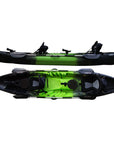 Cambridge Kayaks Sun Fish sit on top double fishing kayak in green black fade, strong and stable family kayak for touring, angling and recreational use on rivers and lakes