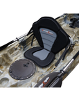 Cambridge Kayaks Sunfish Double Fishing Kayak in desert camo, side profile view highlighting hull contours for balance and stability on UK lakes or open waters.