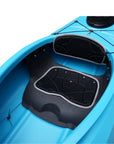 Cambridge Kayaks touring kayak in light blue, front angled view highlighting streamlined bow and stylish bright colourway.