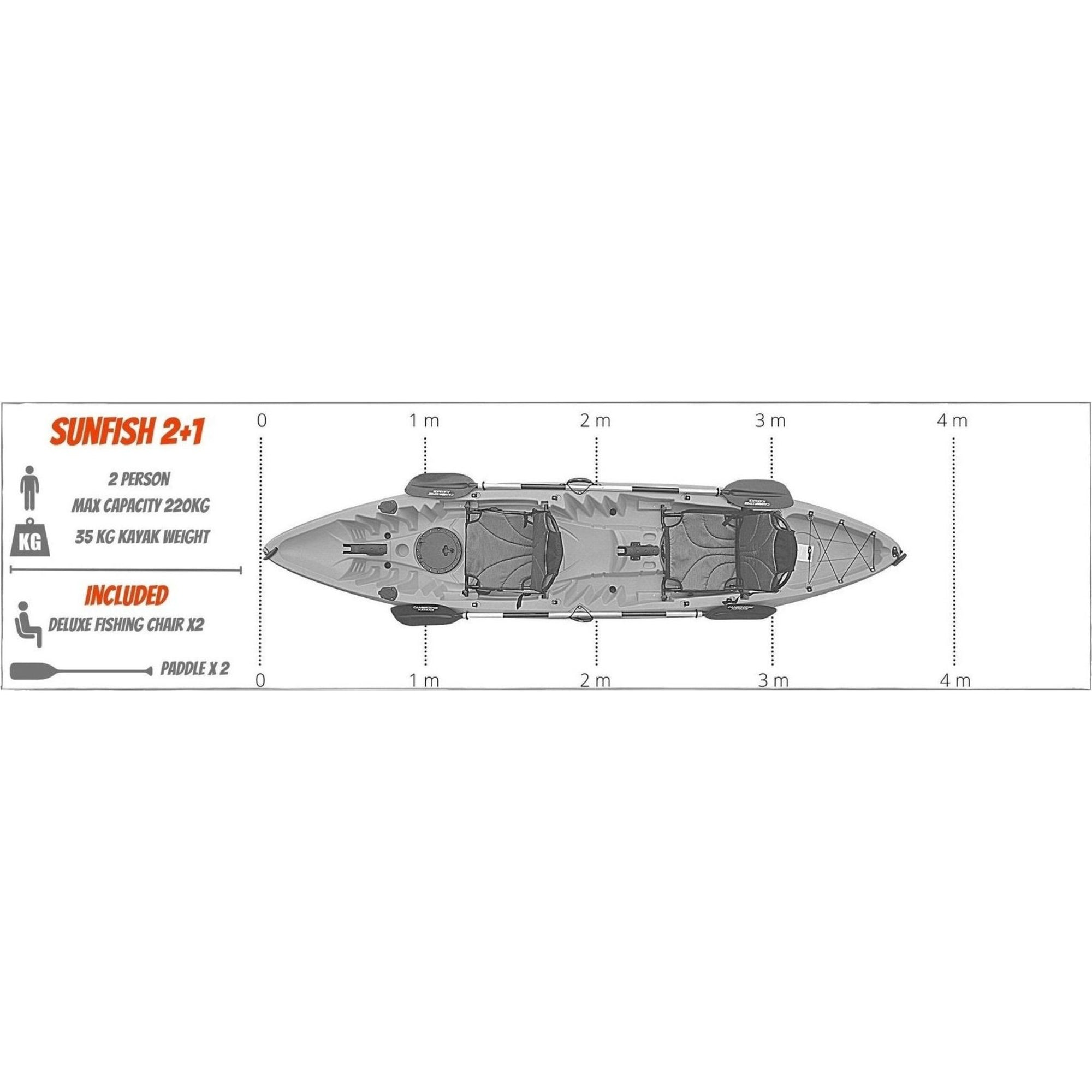 Sunfish Double Lesuire Fishing Kayak with Upgraded Fishing Chairs