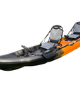 CLEARANCE ZONE 0001 Black Orange Fade Sunfish Double Leisure Fishing Kayak with Upgraded Fishing Chairs