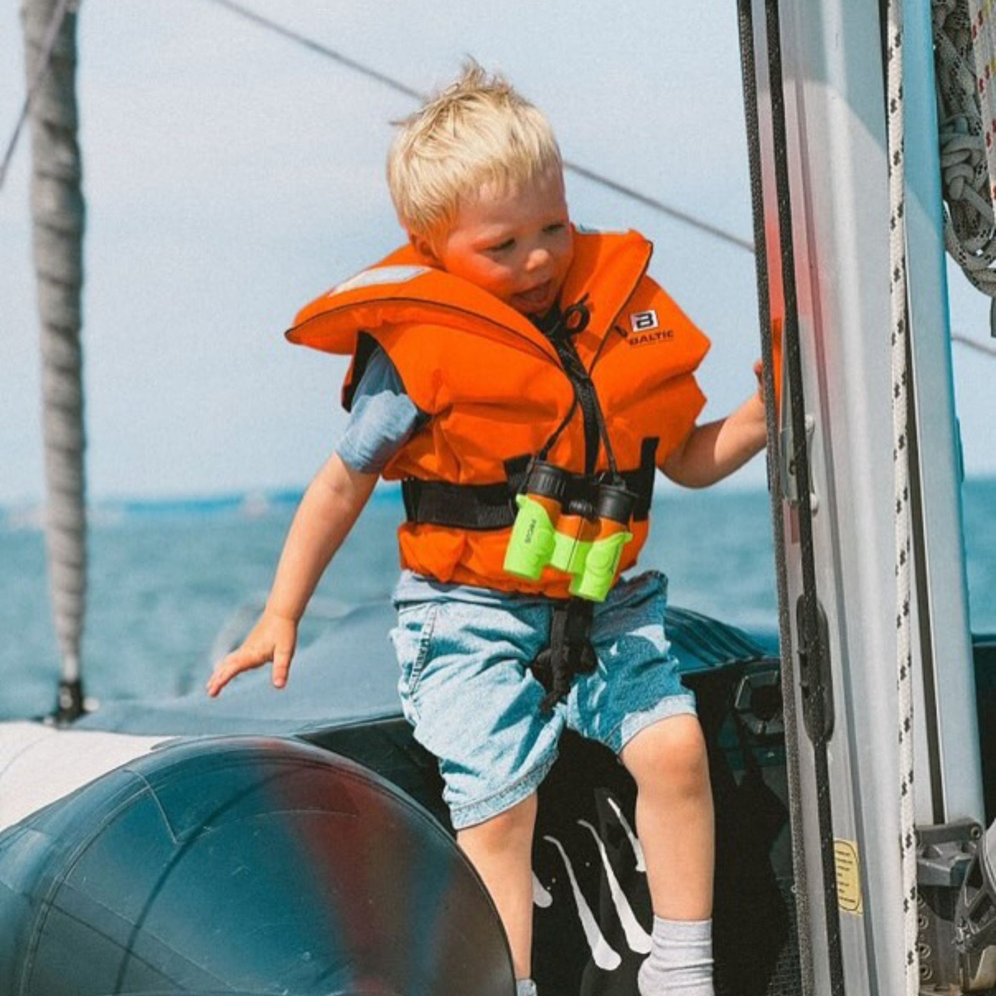 Baltic pink toddler life jacket side view children’s flotation vest