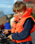 Baltic children’s lifejacket orange front view kids flotation vest for boating and kayaking