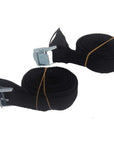 Detail of Cambridge Kayaks 1st Edition Folding J Bars with black padded arms and metal brackets for kayak protection.