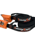 Front view of the Cambridge Kayaks 4-metre lockable straps featuring a secure locking buckle, strong woven webbing, and the Cambridge Kayaks logo detail.