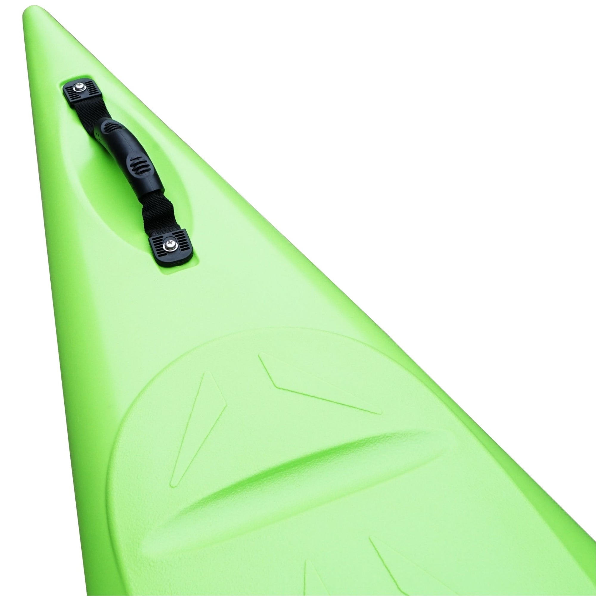 Bow carry handle on Cambridge Kayaks Adventure 350 touring kayak designed for easy lifting and transport.