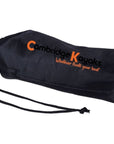 Black Cambridge Kayaks branded drawstring storage bag included with the anchor kit for compact and easy transport.