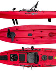 Cambridge Kayaks Big Catch 10.5ft Pedal Fishing Kayak in red. Premium sit-on-top kayak with pedal drive system, ideal for fishing and touring UK lakes, rivers, and coastal waters.