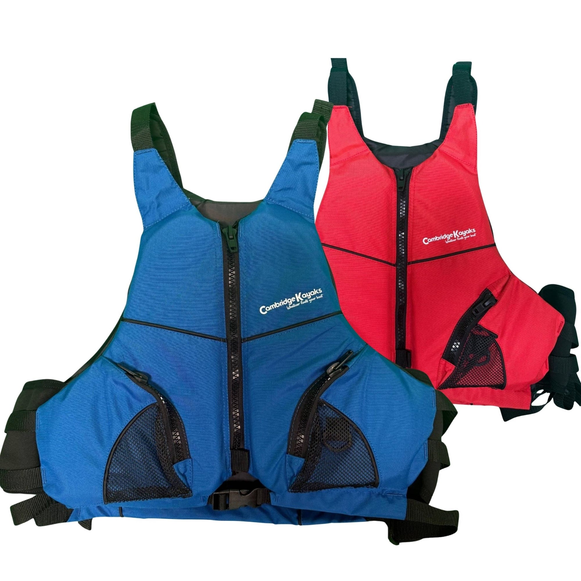 Cambridge Kayaks buoyancy aid available in blue and red colours