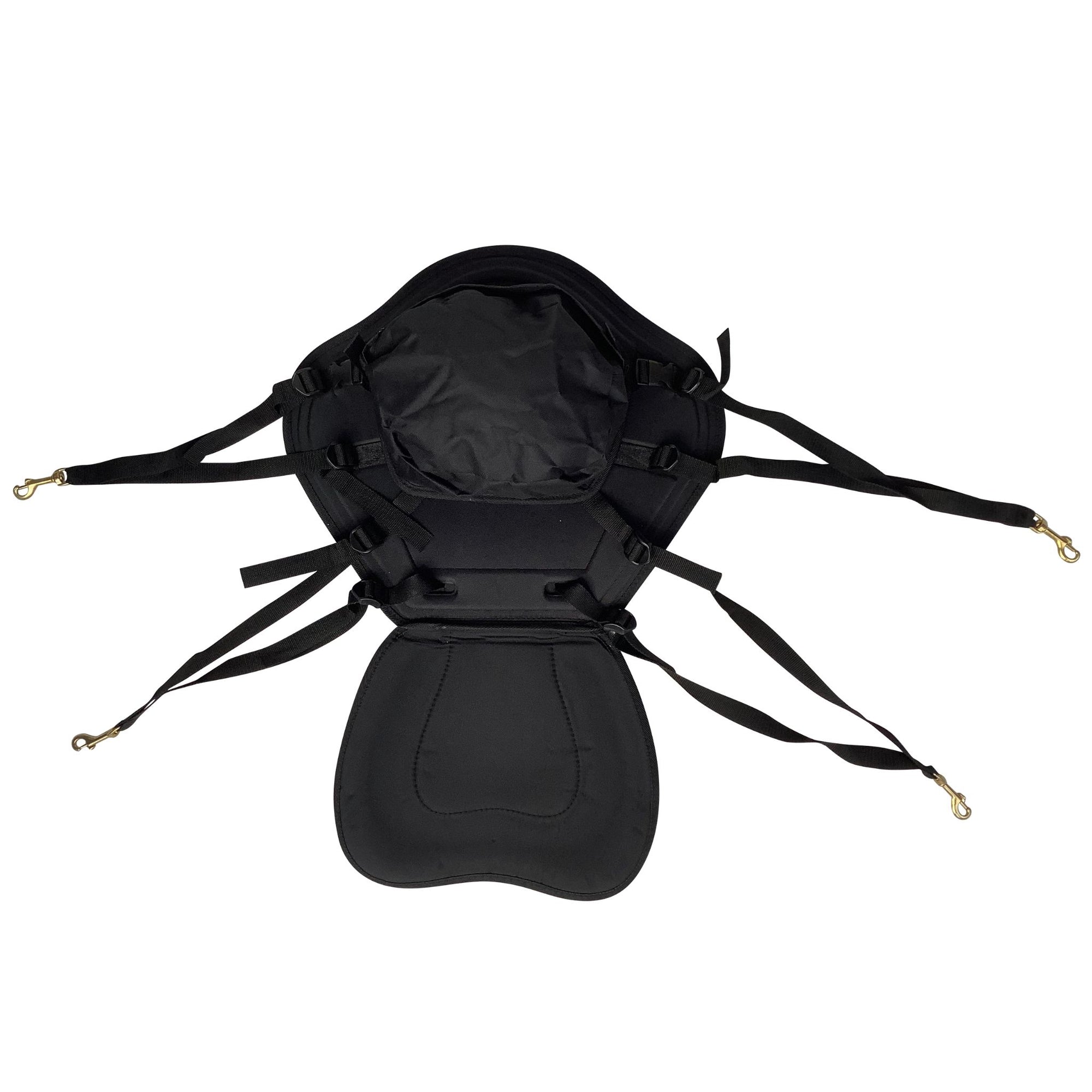 Overhead view of the Cambridge Kayaks Deluxe Kayak Seat showing backrest contouring and seat base padding for enhanced comfort.