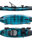 Cambridge Kayaks Discovery 10ft Pro Fishing Kayak in blue black camo. Premium sit-on-top kayak designed for both fishing and touring with stable hull and adjustable seat.