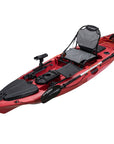Cambridge Kayaks Discovery 10ft Pro Fishing Kayak in dark red. A stable, single sit-on-top fishing kayak designed for UK anglers. Perfect for sea, river, and lake use with rod holders and rear storage.