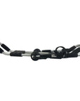 Cambridge Kayaks Double J Bars laid horizontally to show the full base length and arm structure, with both cradles extended and padding visible.