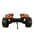 Detailed view of the Cambridge Kayaks Heavy Duty Kayak Trolley showing the robust steel frame, puncture-proof solid wheels, and adjustable cradle pads designed to grip and support loads up to 150 kg on different surfaces.