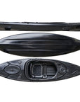 Cambridge Kayaks Herring single sit inside kayak in solid black, durable sit inside fishing kayak for sea, river and lake paddling with stable design