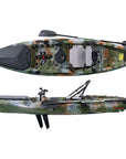 Cambridge Kayaks Marlin Pro fishing kayak in jungle camo. Tough, stable kayak ideal for professional or leisure fishing across UK rivers and coastal waters.