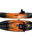 Cambridge Kayaks Neptune single sit on top kayak in striking black and orange fade, sit on top design with storage and footrests