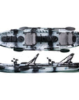 Cambridge Kayaks Orca 2+1 sit on top fishing kayak in black white camo, versatile tandem kayak with rod holders and storage, perfect for sea, river and lake kayaking