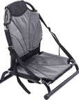 Cambridge Kayaks premium adjustable frame kayak seat shown standalone, featuring a mesh backrest, sturdy aluminium frame, and adjustable straps for superior paddling comfort.