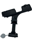 Front-facing angle of the Cambridge Kayaks fishing rod holder attached to its adjustable post mount.