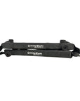Top view of the Cambridge Kayaks soft roof rack showing the two padded crossbars laid flat with visible buckles and straps.