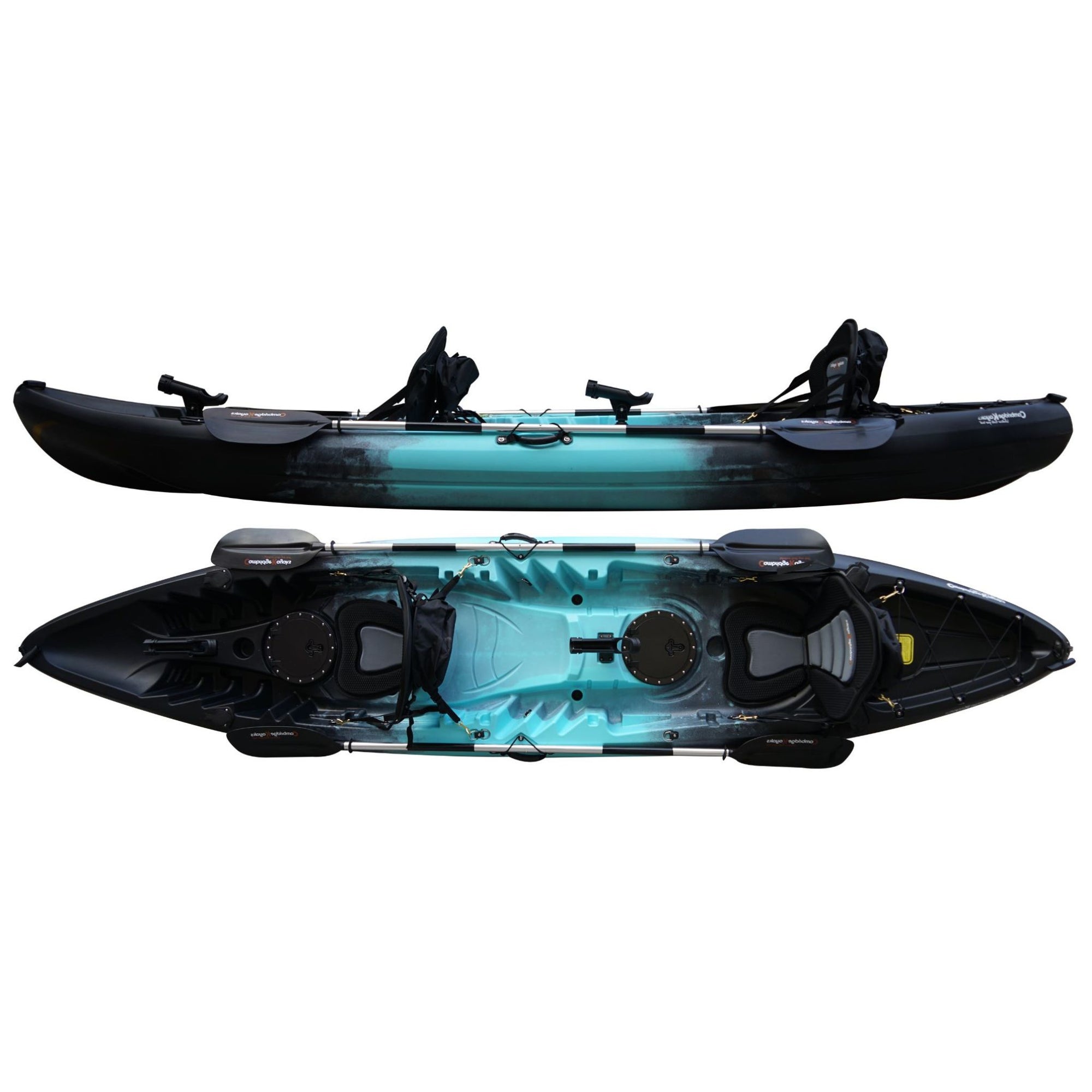 Cambridge Kayaks Sun Fish double sit on top fishing kayak in blue fade, stable tandem kayak ideal for family leisure use, angling, and touring on UK rivers, lakes and coastal waters