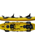 Cambridge Kayaks Sun Fish double sit on top kayak in bright yellow, stable tandem kayak for beginners and families, ideal for recreational paddling and fishing