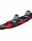 Cambridge Kayaks Sunfish double fishing kayak with upgraded mesh seats in red camo