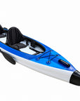 Blue Cambridge Kayaks VoyagAir 2 double inflatable touring kayak with two padded seats and paddles