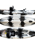 Cambridge Kayaks Zander single sit on top kayak in black and white camo, durable recreational kayak for sea, river and lake paddling