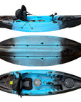 Cambridge Kayaks Zander single sit on top kayak in blue black fade, versatile kayak for fishing, coastal paddling and recreational touring