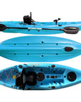 Cambridge Kayaks Zander single sit on top kayak in solid blue, stable fishing and touring kayak for sea and river paddling