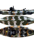 Cambridge Kayaks Zander single sit on top kayak in jungle camouflage, versatile sit on top kayak for fishing, touring and adventure use