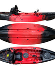 Cambridge Kayaks Zander single sit on top kayak in red black fade, sit on top kayak designed for fishing, leisure paddling and touring