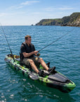 Discovery 10ft Pro fishing kayak with rod holders used on the sea