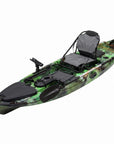 Discovery 10ft Pro fishing kayak camo with raised seat and rod holder
