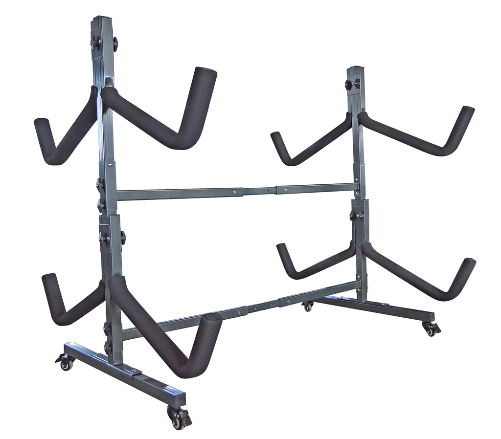 Heavy Duty 4 Kayak Rack with Wheels | 2 Tier Storage Stand – Cambridge ...