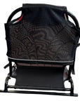 Kayak seat with breathable mesh back support for ventilation and comfort during long fishing trips