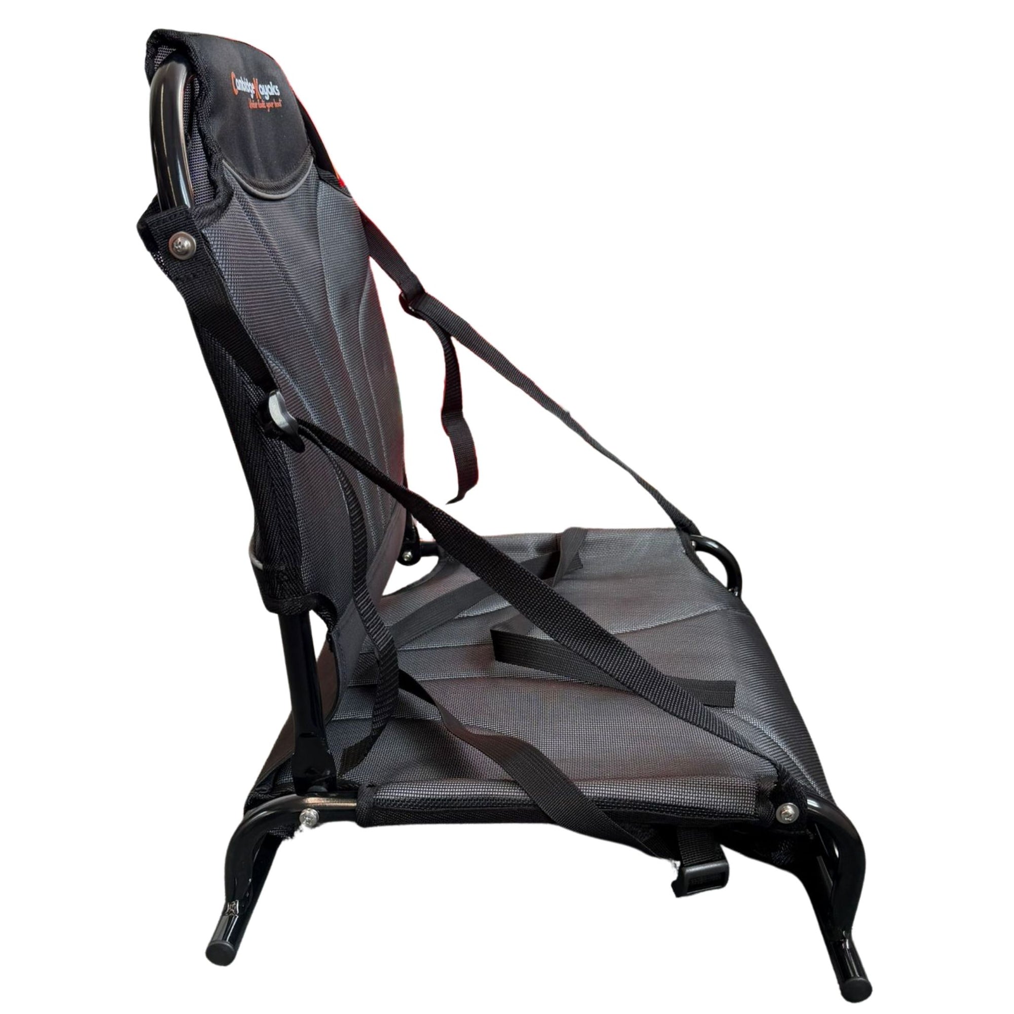 Kayak seat with frame and raised position for better support and comfort than standard seats