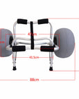 Kayak trolley cart with balloon wheels showing dimensions and frame measurements for transport use