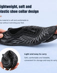Lightweight flexible aqua shoes showing foldable design for easy storage, comfort and travel use