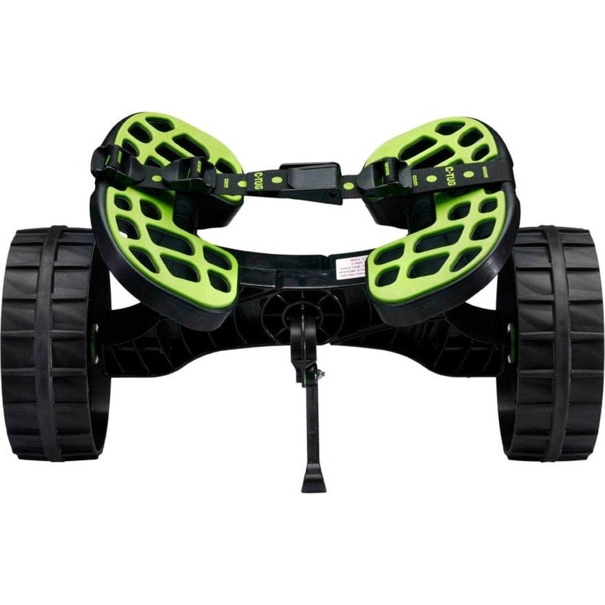 Side view of the Railblaza C-Tug Kayak Cart Trolley highlighting the high-grip rubber pads and the lightweight, corrosion-resistant composite frame for effortless transportation on all terrains.